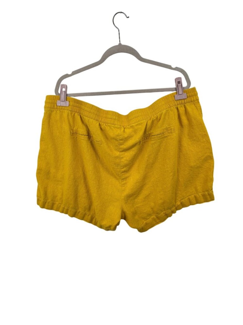 ✨3/$30 Old Navy XXL 2X Mustard Yellow Drawstring Elastic Waist Linen Shorts - Picture 2 of 4